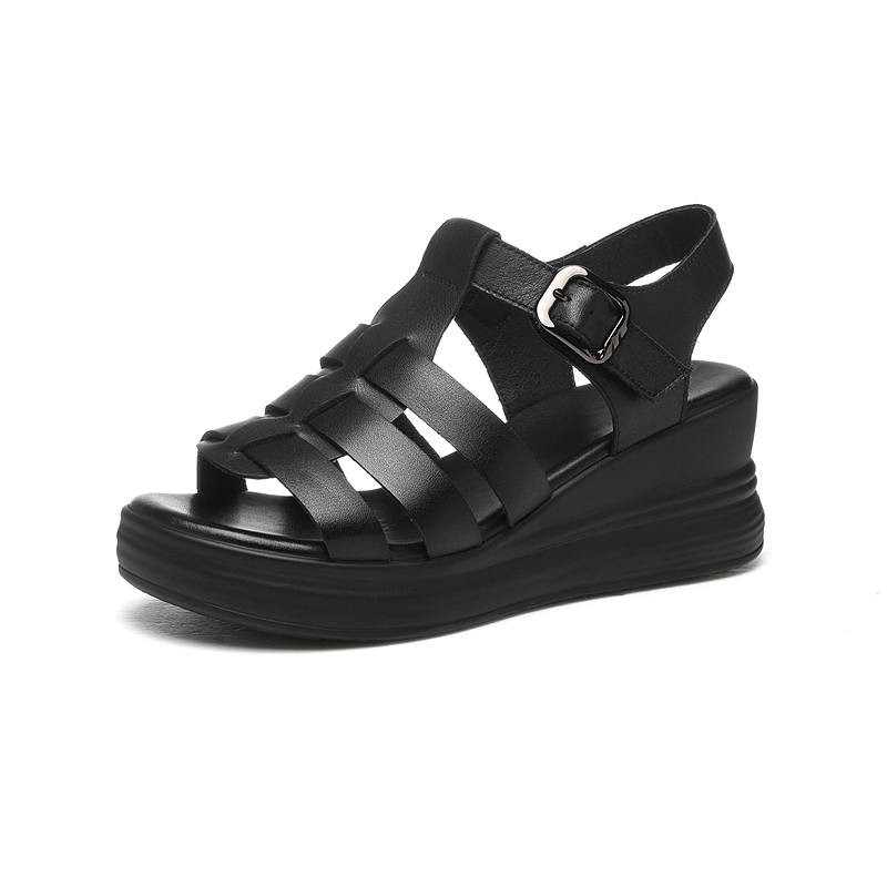 JINSITU Top Grain Cow Leather One Strap Sandals Women's