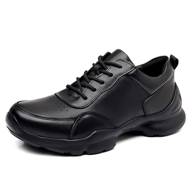JANECO Top Grain Cow Leather Casual Shoes Men's Black