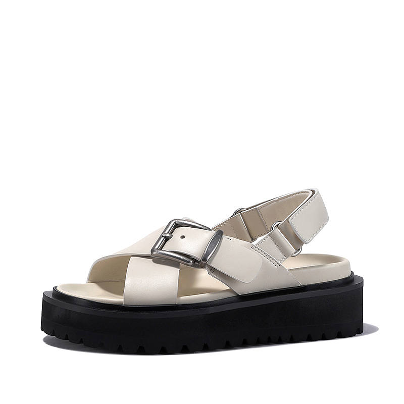 BELLALILY Cow Leather Beach Sandals Women's