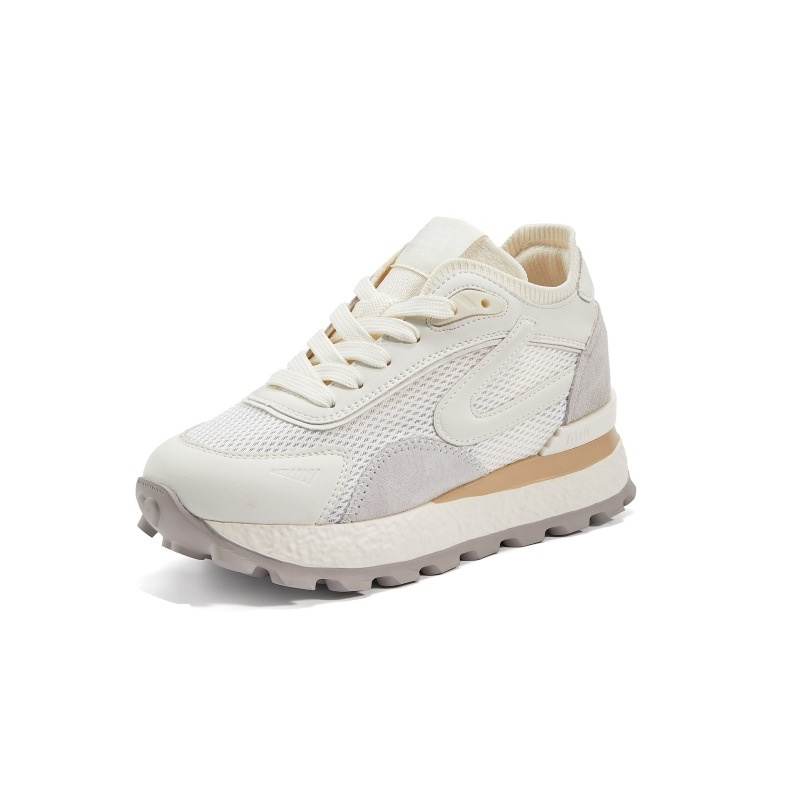 QING MISS Pigskin Low top Casual Shoes Women's Ecru