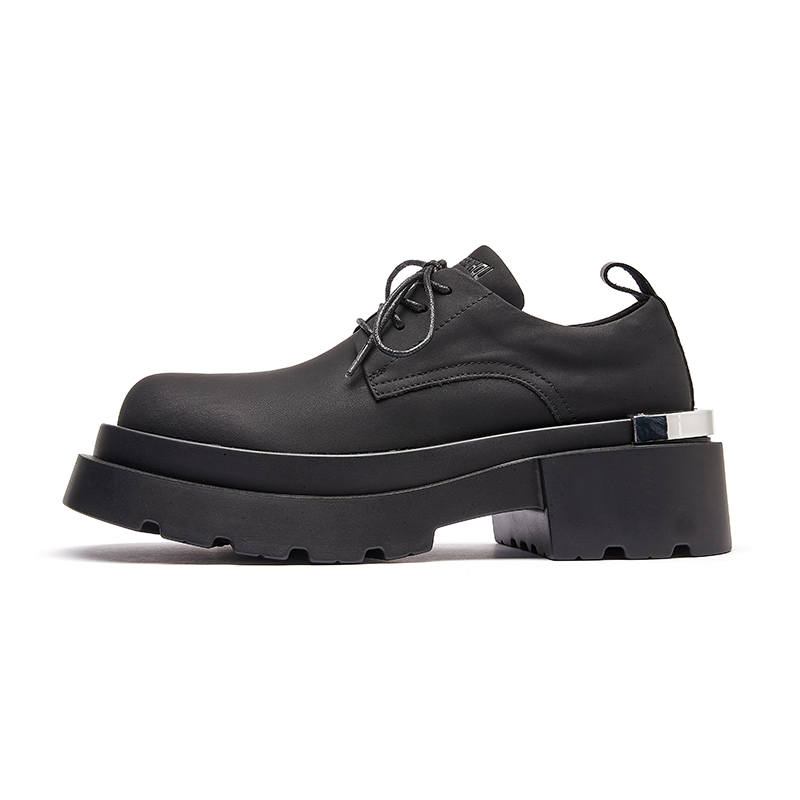 JIDONGRENKOU Cow Split Leather Casual Shoes Men's Black