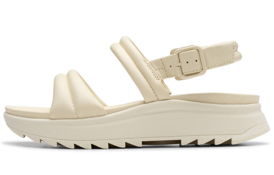 Clarks Sheepskin Beach Sandals Women's White