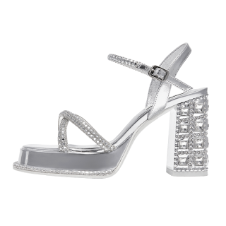 SHOESZOOO One Strap Sandals Women's Gilded Secret Silver