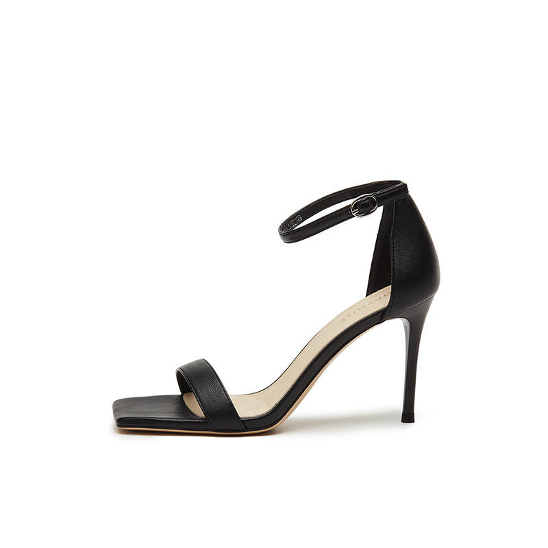 DAPHNE DAPHNE PU Synthetic Leather One Strap Sandals 8.7cm Women's