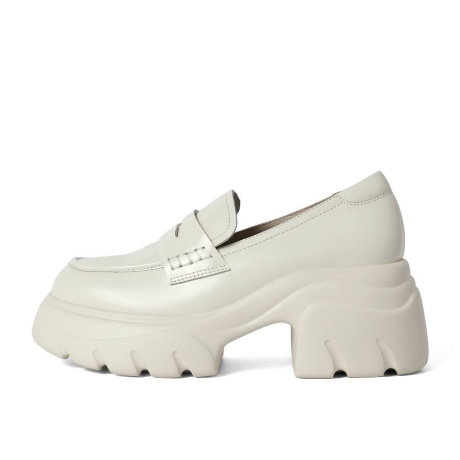 BELLE Loafers 7cm Women's Black Ecru