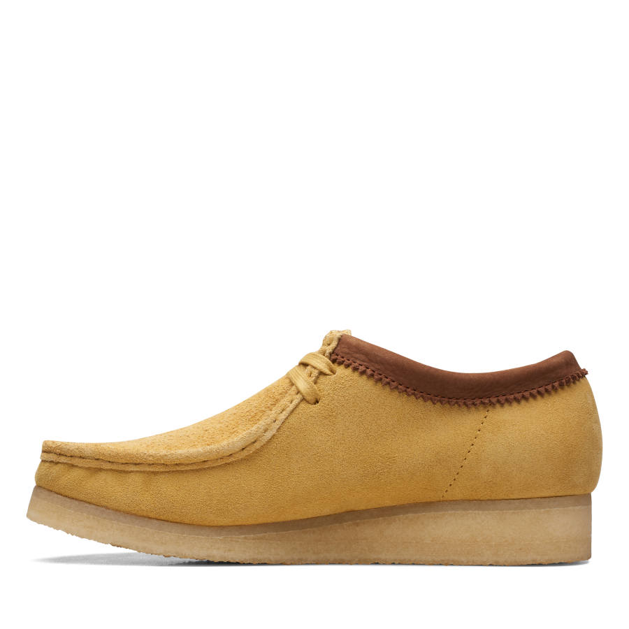 Clarks Cow Split Leather Low top Casual Shoes Men's Yellow