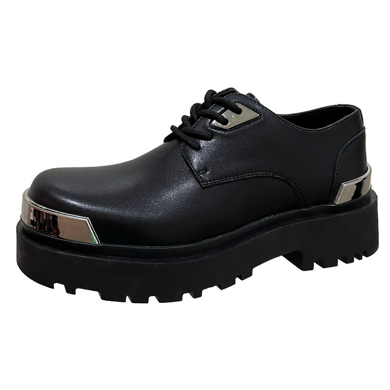IZEIZIG IZEIZIG Cow Split Leather Casual Shoes Men's Black