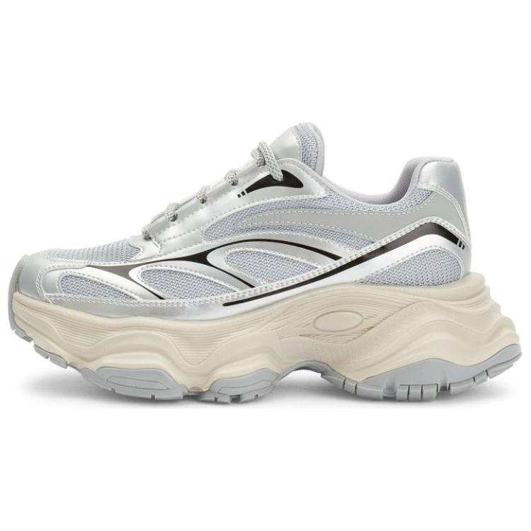TOOMANYSHOES Low top Chunky Sneakers Women's Silver/Apricot