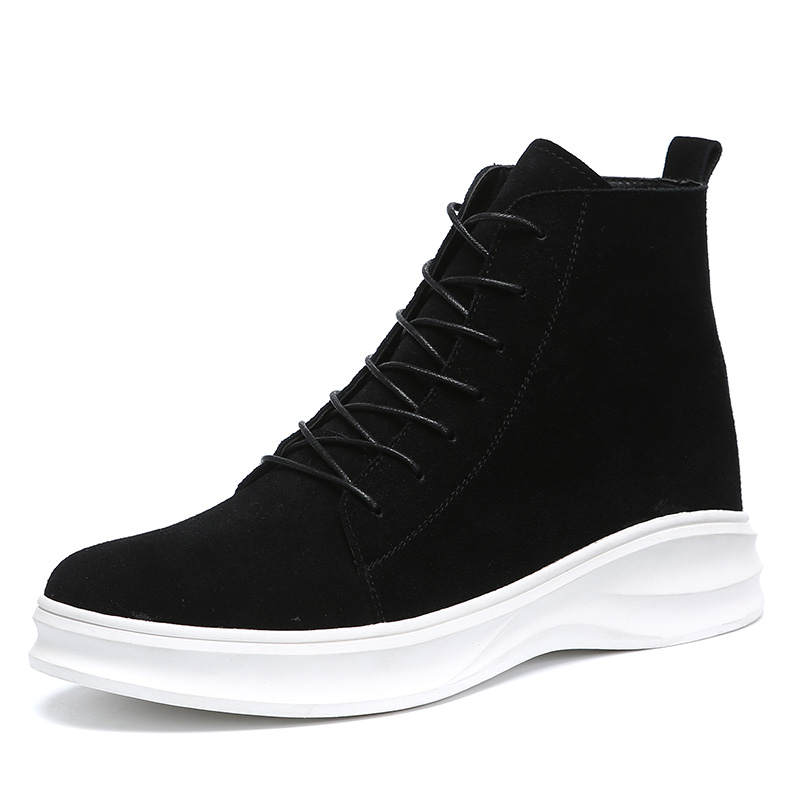 Devanro Devanro Cow Suede Short Combat Boots Men's Black