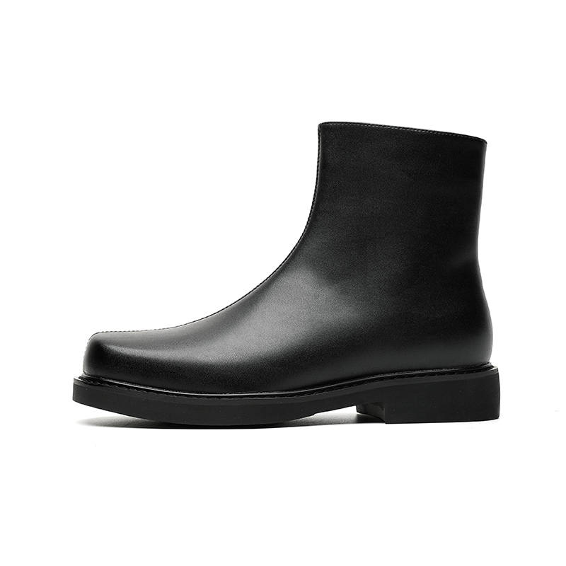 KAQIAODI Microfiber Leather Ankle Boots Men's Black