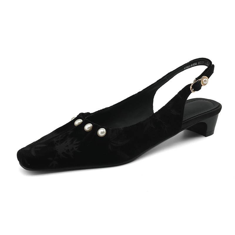 Echo&yolo Suede Chunky Heel High Heels 3cm Women's