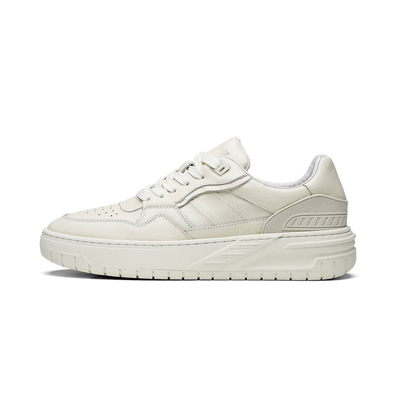 PARDASAUL Top Grain Cow Leather Low top Skateboard Shoes Men's White
