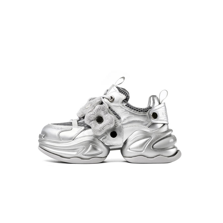 OOPPSS C Chunky Sneakers Women's Silver