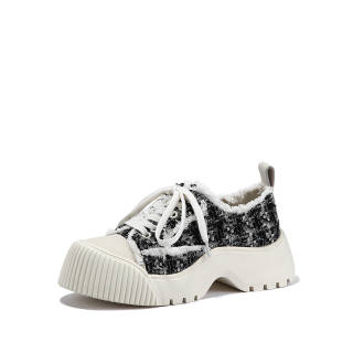 SELAIYA Fabric Platform Shoes 5cm Women's Black