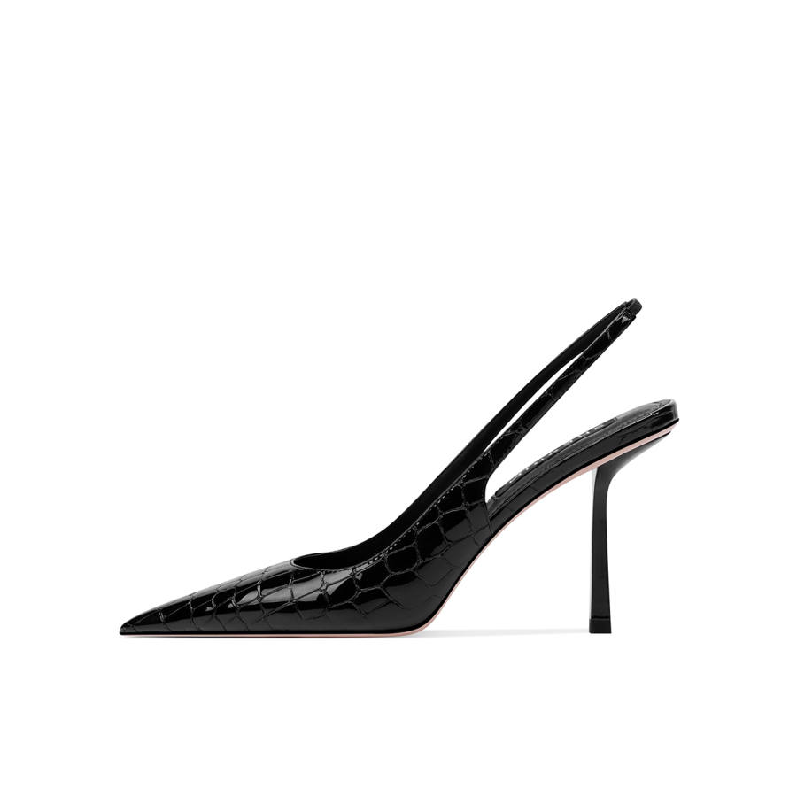 Shesrim Patent Leather Slim Heel High Heels 9cm Women's