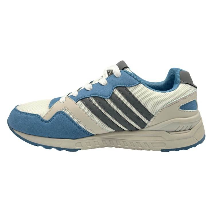 QIANJIN Slip Resistant Abrasion Resistant Low top Skateboard Shoes Men's Gray Blue