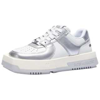 CHOCO CONCERT Cow Leather Low top Casual Shoes Unisex Metallic Silver