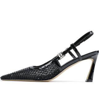 CICIFOR Beauty Goddess Arrives Mesh Rhinestone Slim Heel High Heels 8cm Women's Black