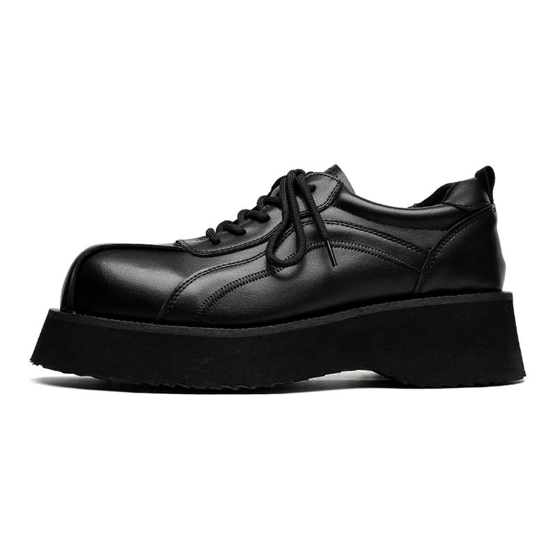 ZONEJOY Trendy Derby Shoes Large Head Casual Shoes Men's Black