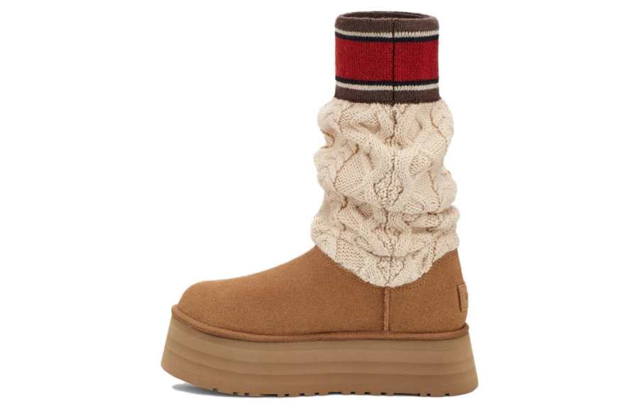 UGG UGG Classic Sweater Letter Boot Chestnut Women's