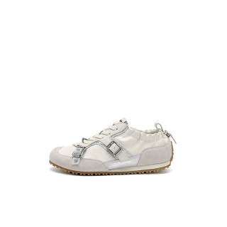 SUGARSU Sheepskin Slip Resistant Lightweight Non slip Lightweight Low top Casual Shoes Women's White