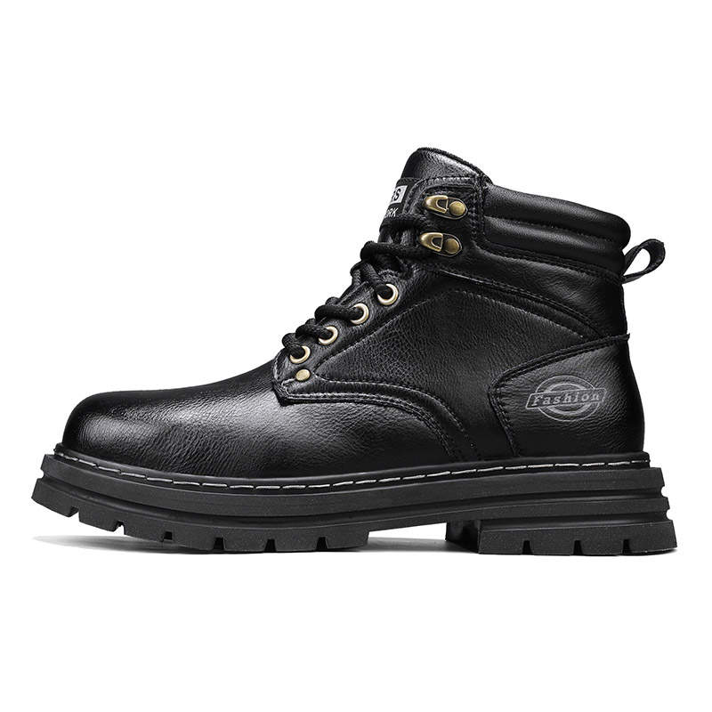 JIGONGYANG JIGONGYANG Cow Split Leather Short Combat Boots Unisex
