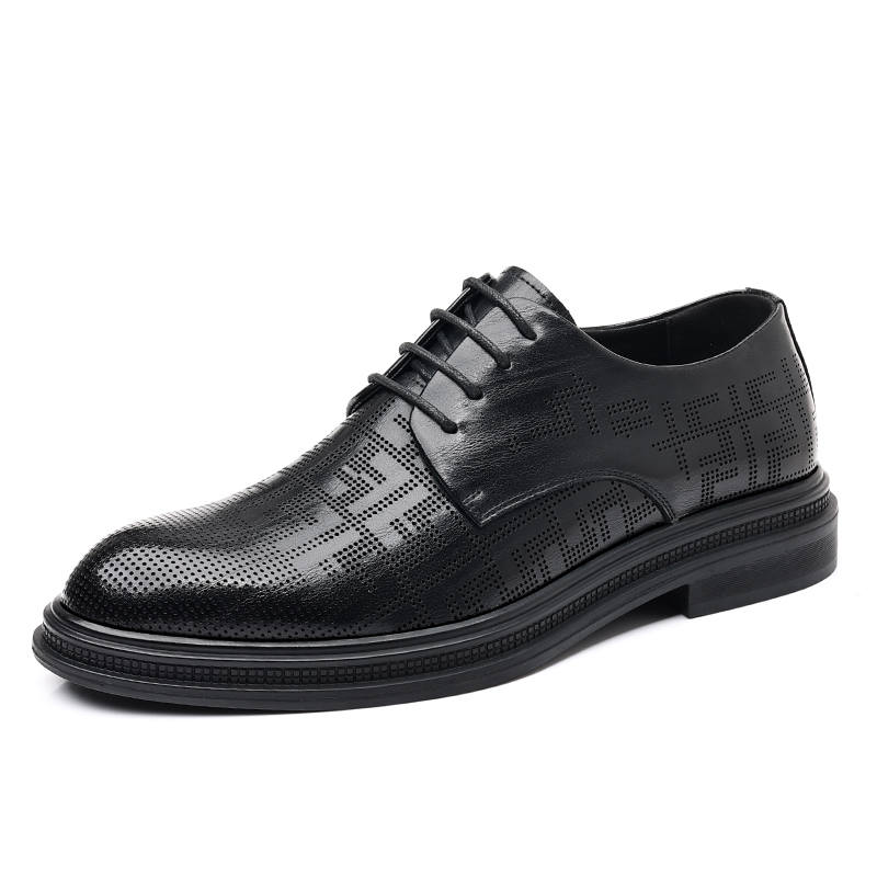Shanpijiang Cow Split Leather Dress Shoes Men's Black