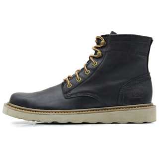 CAT Cow Leather Short Combat Boots 3.8cm Men's Dark Blue