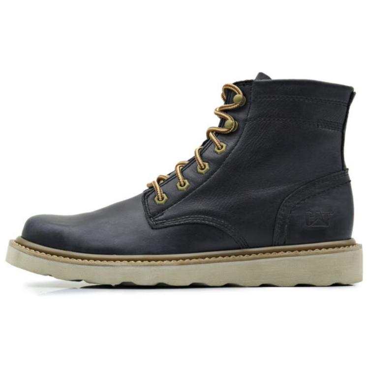 CAT CAT Cow Leather Short Combat Boots 3.8cm Men's Dark Blue