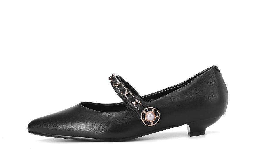 VEDULLAR Sheepskin Slim Heel High Heels Women's