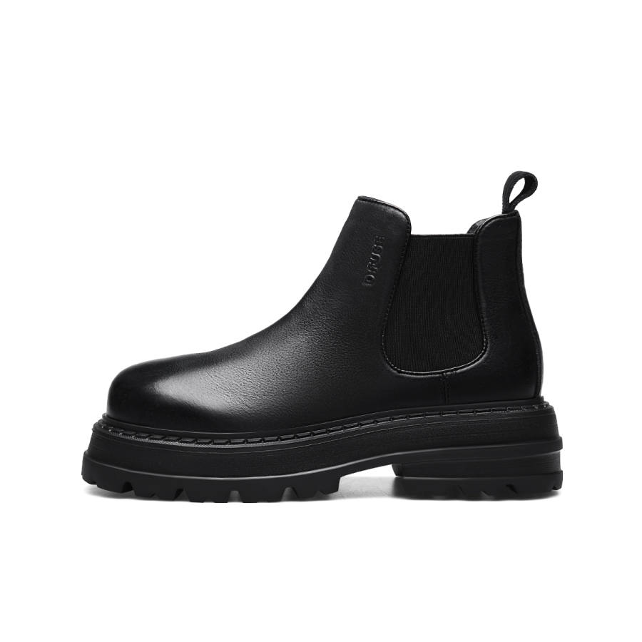 D:FUSE SCANDINAVIA D FUSE SCANDINAVIA Cow Leather Short Chelsea Boots Men's Black