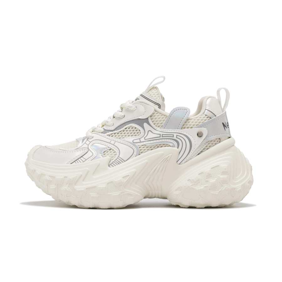 AOKANG Chunky Sneakers Women's Low Top Beige White Purple