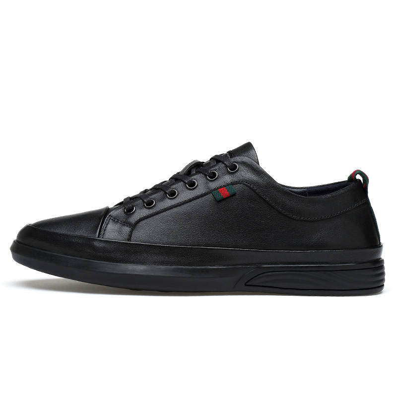 XIMO BULL Top Grain Cow Leather Casual Shoes Men's Black