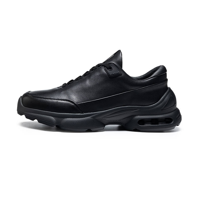 HARSON Cow Leather Slip Resistant, Abrasion Resistant, Lightweight, Height Increasing Low top Casual Shoes Men's Black