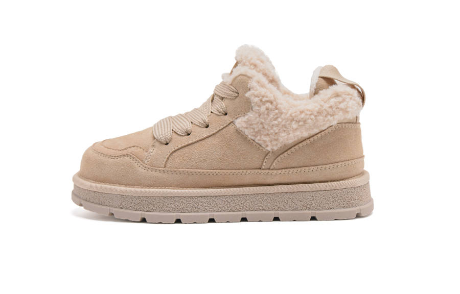 UNCLEWEN Cow Suede Slip Resistant Height Increasing Thermal Low top Casual Shoes Women's