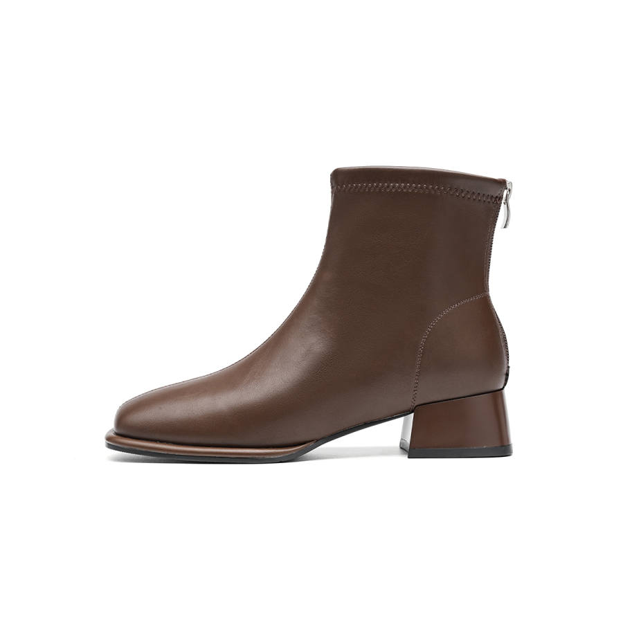 EBLAN EBLAN Leather Ankle Boots Women's Dark Brown