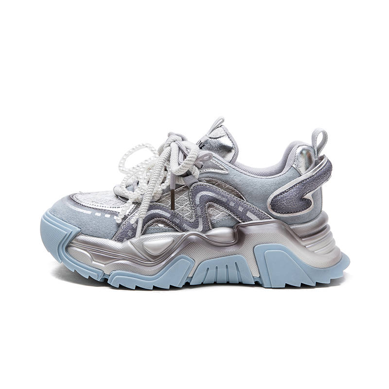 CHIBANG Pigskin Breathable Low top Chunky Sneakers Women's