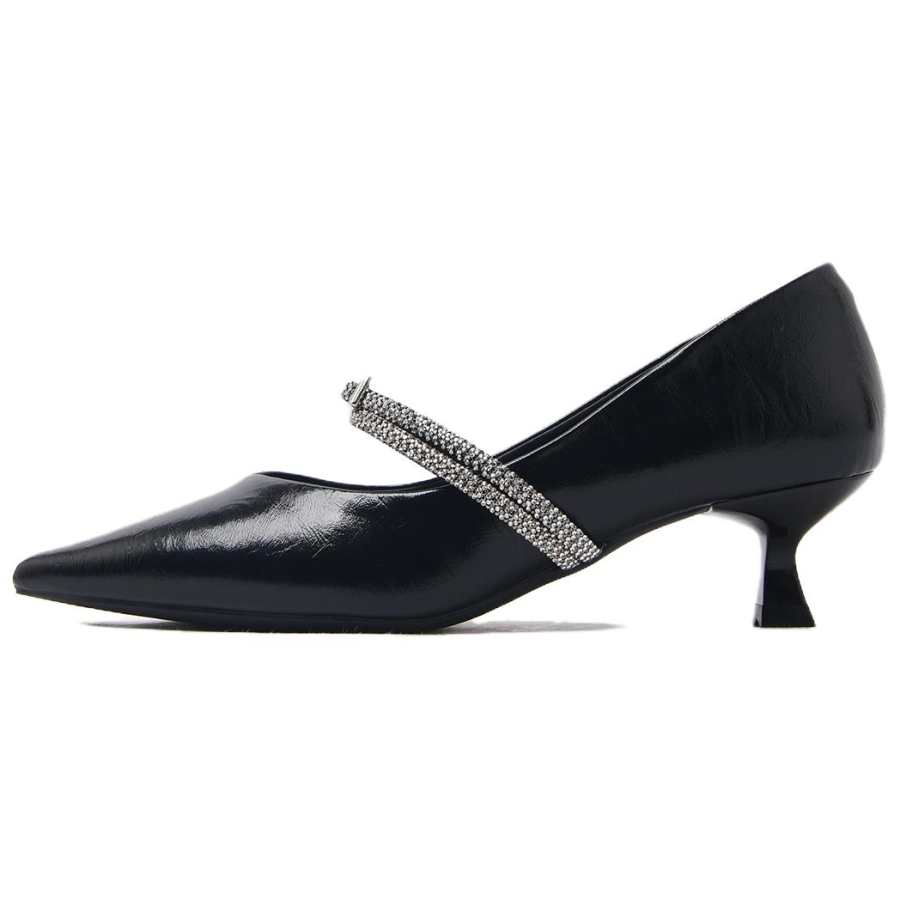 CAMEIDO Chunky Heel High Heels 4.5cm Women's Black