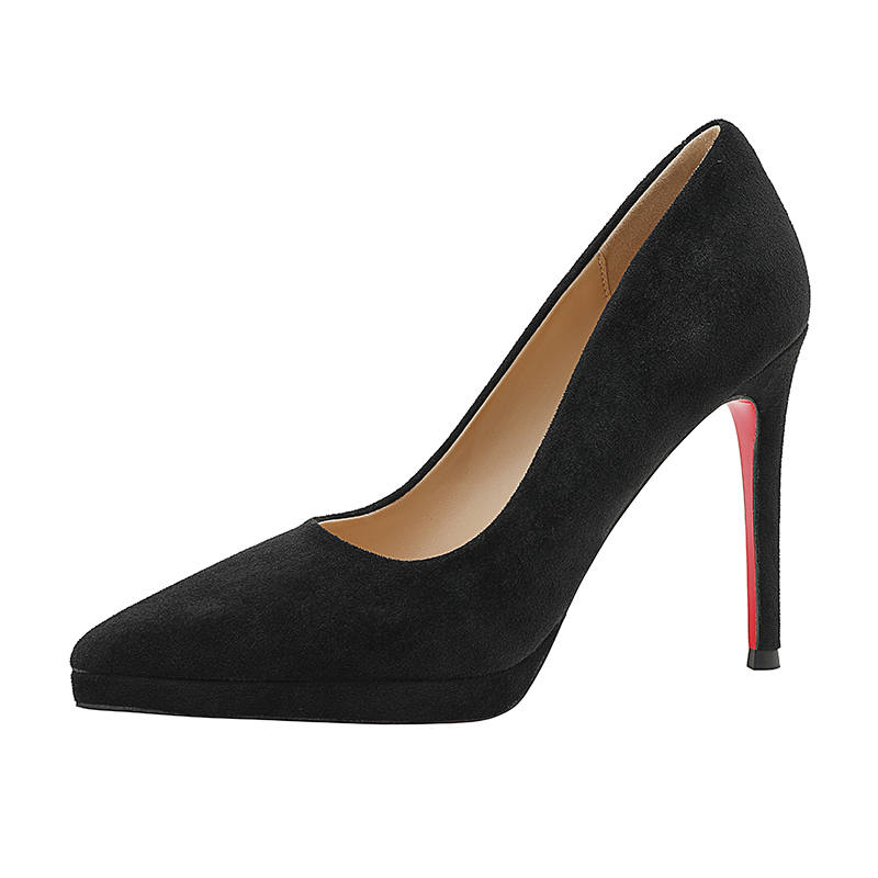 RoseDoris Suede Slim Heel High Heels Women's Black