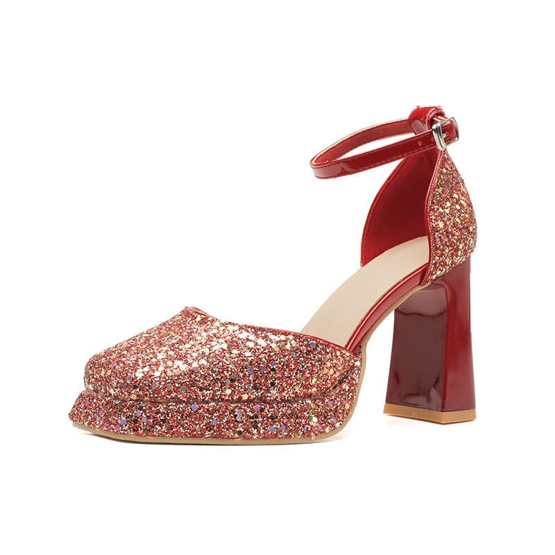 Zubumei Chunky Heel High Heels Women's