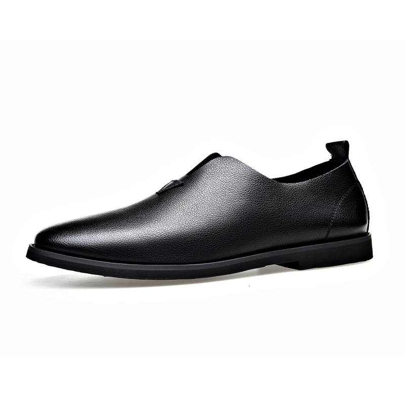 LUOMENG LUOMENG Casual Leather Shoes Men's Low Top Black/White