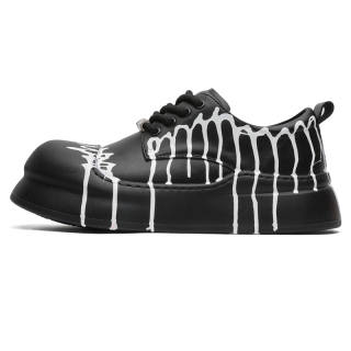 WEISHIBANGWEI Microfiber Leather Low top Skateboard Shoes Unisex Black