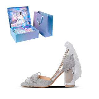 WUGUNIANG Pu High Heels Women's Starry Silver