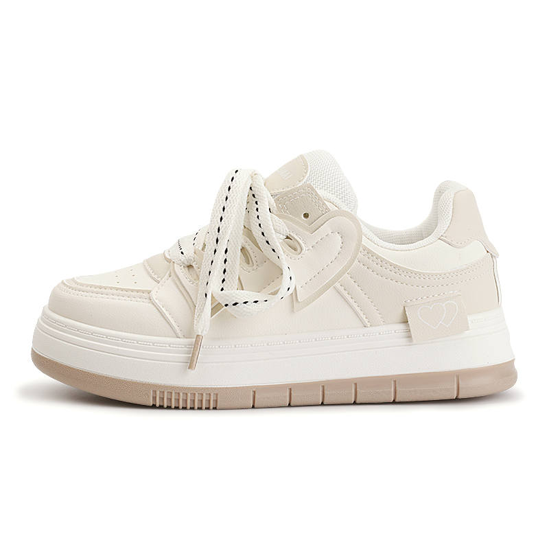 ZHANGXIAOJIE Artificial Leather Low top Skateboard Shoes Women's Beige