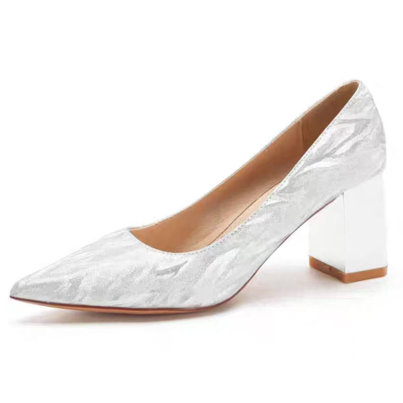 Imono Imono Microfiber Leather Chunky Heel High Heels Women's