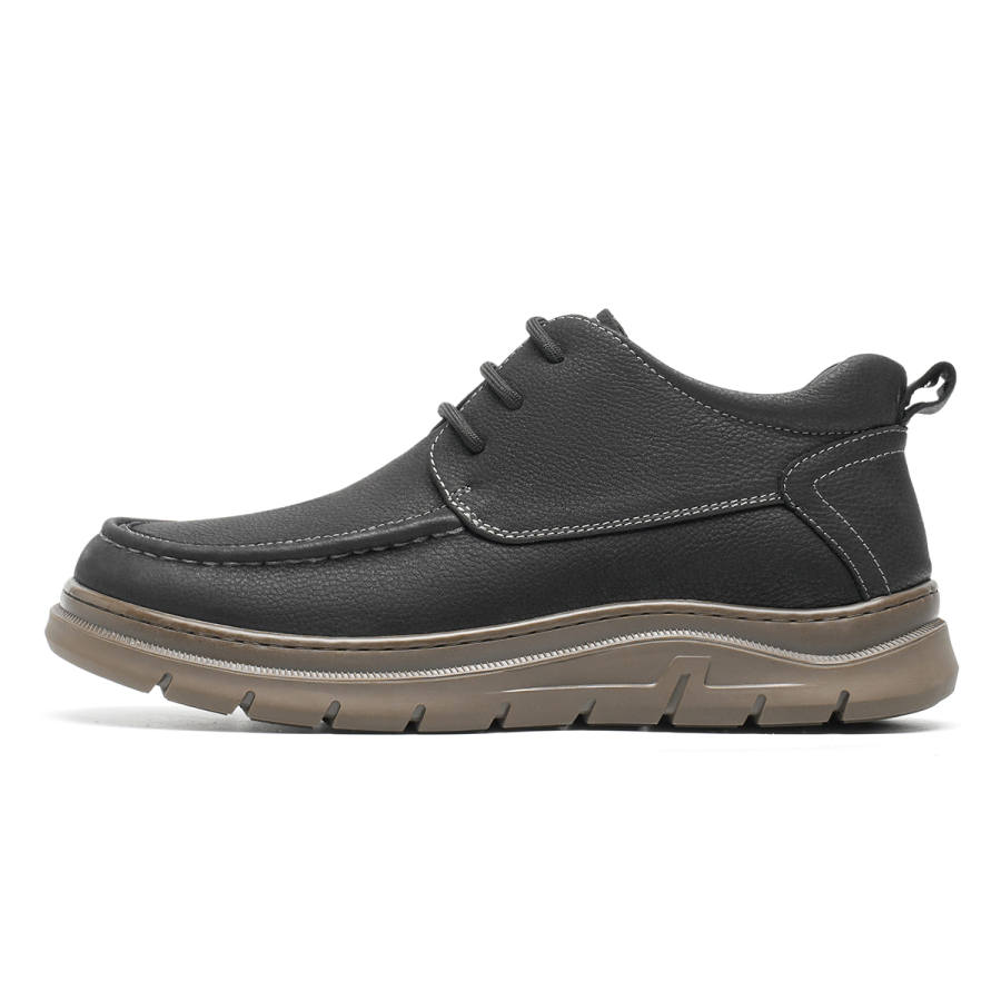 C°BANNER Cow Leather Fleece Lined Warm Minimalist Style Comfortable Men's Casual Shoes Men's Black