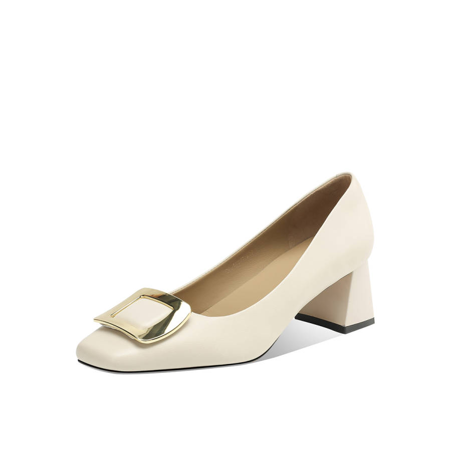 Rosa Bianca Sheepskin Chunky Heel High Heels Women's