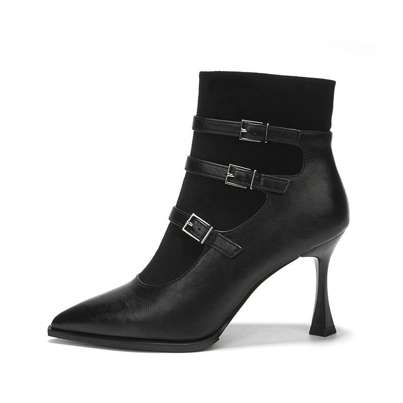 QITUMAUL Pu Ankle Boots 8.5cm Women's