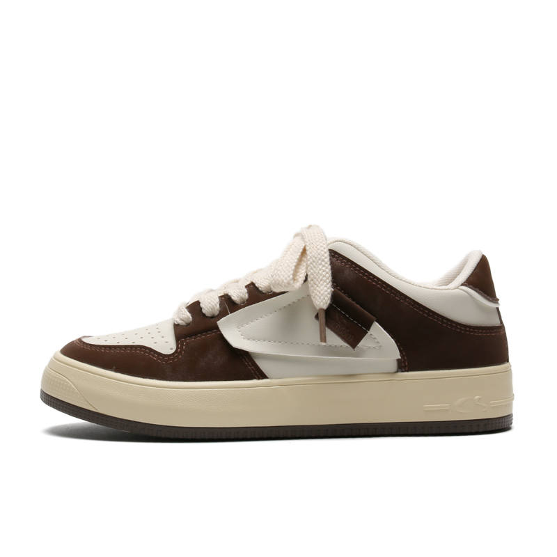 Mengsai Abrasion Resistant Slip Resistant Abrasion Resistant Slip Resistant Low top Skateboard Shoes Unisex Brown
