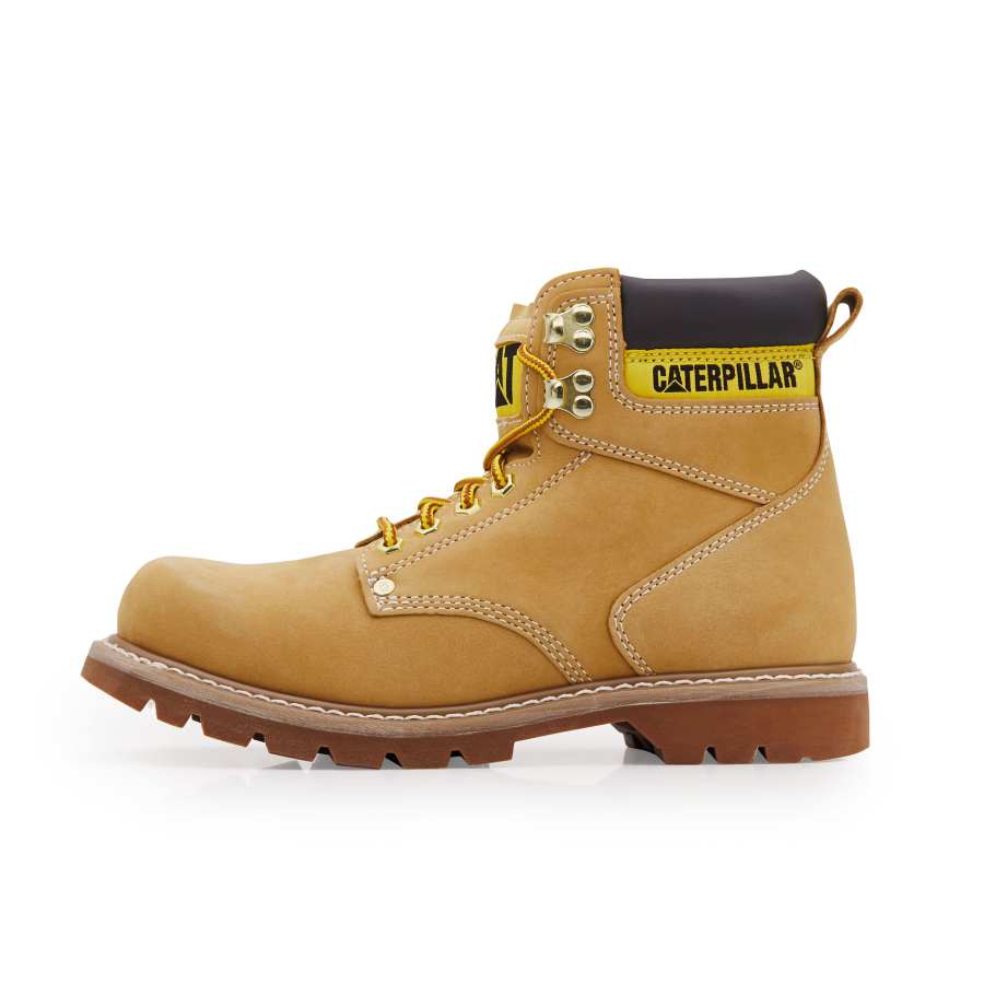 CAT CAT Second Shift Cow Leather Short Combat Boots Unisex Yellow